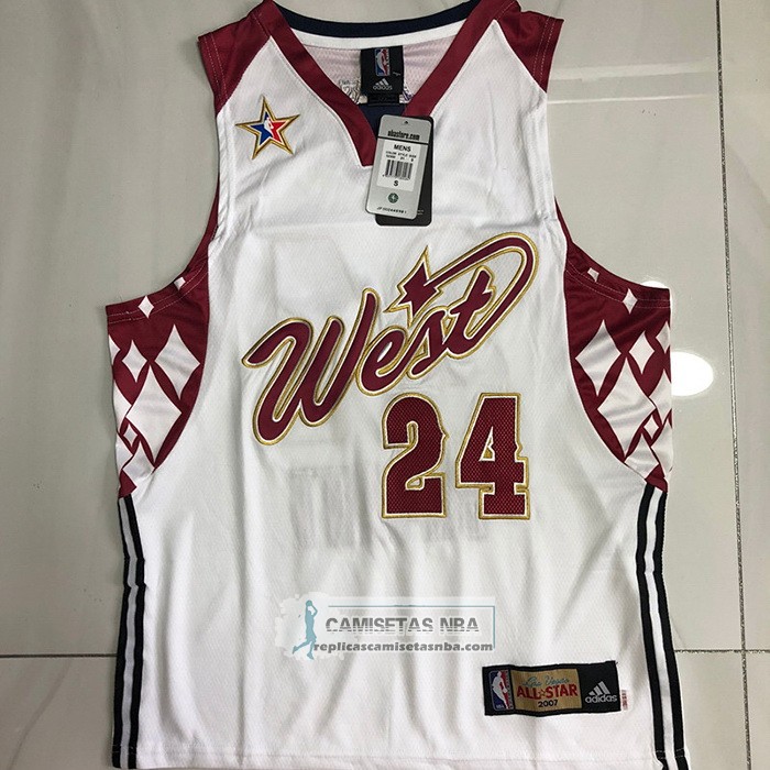 Camiseta All Star 2007 Los Angeles Lakers Kobe Bryant NO 24 Blanco